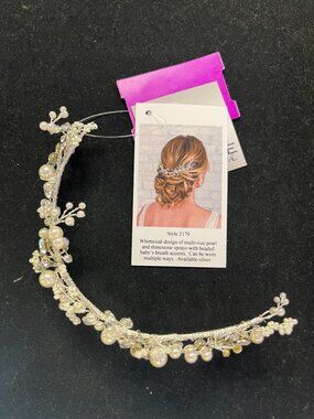 Bridal Hairpiece Bel Aire 2179 Silver/Ivory NWT